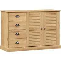 vidaXL Sideboard aus Kiefer, stilvolle Kommode mit Metallgriffen - Kommode & Sideboard aus Kiefer-Massivholz, ideal für wenig Platz mit viel Stauraum und vielseitig einsetzbar als Anrichte oder Beistellschrank.