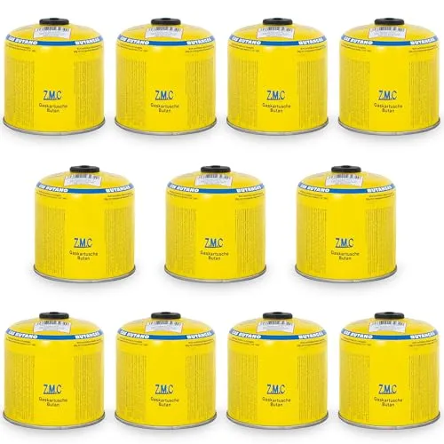 Z.M.C 11x Butan Gaskartuschen 500g - Vielseitiger Brennstoff für Outdoor-Aktivitäten - Ideal für Abflammgeräte und Gaslötgeräte: Die Z.M.C Gaskartuschen bieten mit 500 g Inhalt und innovativem Sicherheitsverschluss höchste Zuverlässigkeit und Flexibilität für Ihre Abenteuer im Freien.