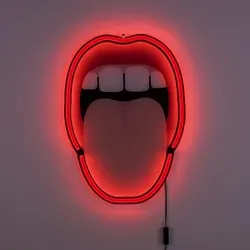 SELETTI Studio Job Blow Led Lampe Tongue in rot von Seletti