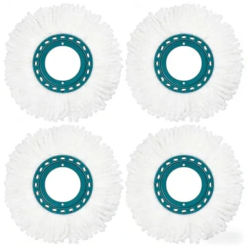AVAENZO 4 Stück Mikrofaser Ersatzkopf für Leifheit Clean Twist Disc Mop Systèmes für alle Bodenarten
