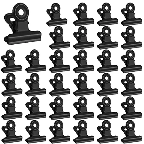 tonyg-p Kleine Büroklammern 60 Stück Mini Metall klammern, 22 mm Multi-function Clips for klammern, Briefklemmer für Fotos, Office and Kitchen(Schwarz)