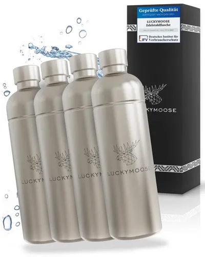 Luckymoose® Edelstahlflasche für Aarke Carbonator 3, Philips GoZero & Brita sodaOne