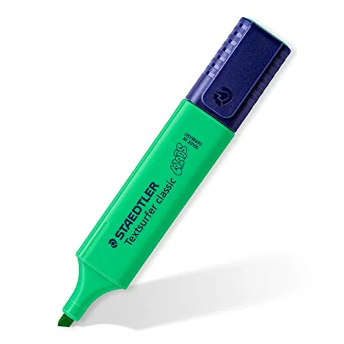 STAEDTLER Textsurfer classic 364, Textmarker, hohe Qualität Made in Germany, mit großem Tintenspeicher für extra lange Markierleistung, 10er-Schachtel, blassgrün, 364 C-550