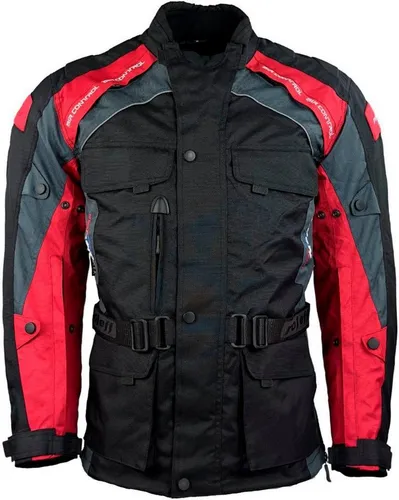 roleff Motorradjacke Liverpool RO Unisex, 5XL - Motorradjacke mit Sicherheitsstreifen, wasserdicht und winddicht, ideal für sichere Fahrten bei jedem Wetter. Ausgestattet mit 4 Taschen und Protektoren für optimalen Schutz.