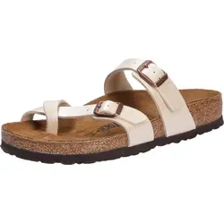 BIRKENSTOCK Damen Mayari Zehentrenner Sandalen, Graceful Pearl White, 39 EU - Wanderschuhe mit anatomisch geformtem Fußbett aus Kork und Latex für optimalen Tragekomfort und Unterstützung während Ihrer Outdoor-Aktivitäten.