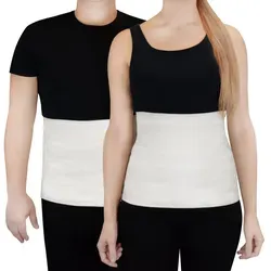 F&K-Mode Rückenbandage Rückenwärmer Wärme-Gürtel Wolle Merino AMG7, erwärmend weiß S-2