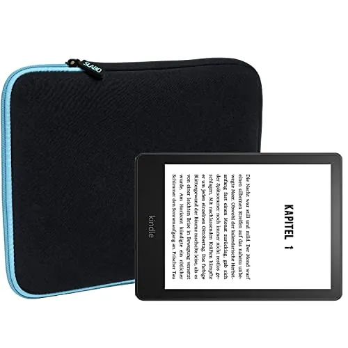 Slabo Tablet Tasche Schutzhülle für Amazon Kindle Paperwhite (11. Generation | 2021) Hülle Etui Case Phablet aus Neopren – TÜRKIS/SCHWARZ
