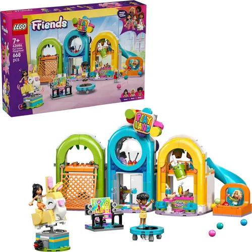 LEGO Friends Cooler Indoor-Spielplatz - 42686 - Erlebe Spaß und Abenteuer im LEGO® Friends Cooler Indoor-Spielplatz! Klettern, hüpfen und spielen mit Liann und Nova – ideal für kreative Spielstunden und actionreiche Erlebnisse.