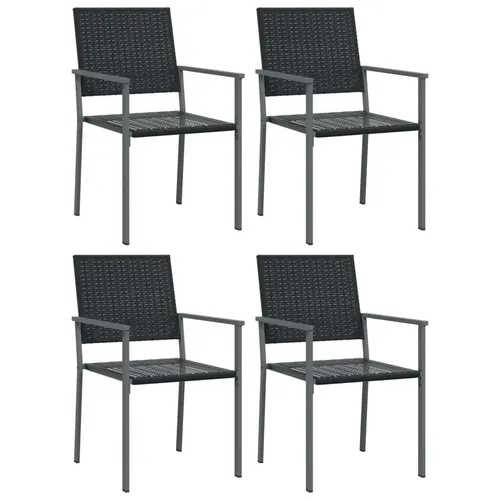 vidaXL Gartenstühle 4er Set Schwarz - Komfortabel und Witterungsbeständig - Gartenstühle aus langlebigem PE-Rattan mit robustem Stahlrahmen. Ideal für Terrasse und Garten, bietet höchsten Sitzkomfort und bleibt auch bei jedem Wetter ansprechend.