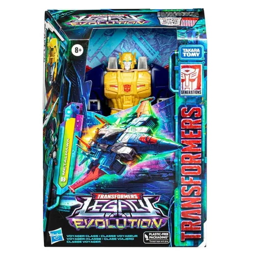 Transformers Legacy Evolution Metalhawk Action-Figur - Actionfigur mit 2 kultigen Modi: Verwandelt sich in 18 Schritten vom Roboter in einen Jet. Inklusive 2 Blastern und Schwert für kreatives Spielvergnügen. Ideal für Jungen und Mädchen ab 8 Jahren.