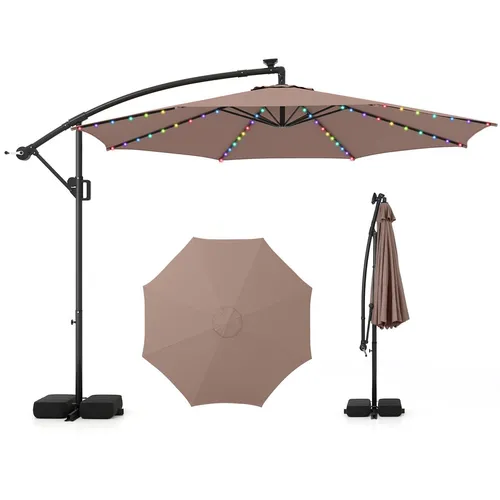 GOPLUS Sonnenschirm 300cm mit LED Leuchten