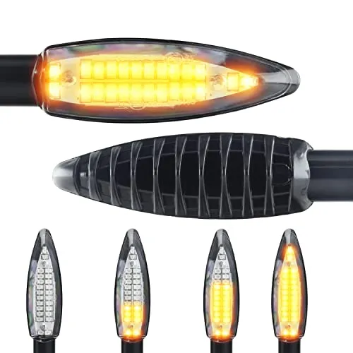Area1 Motorrad LED Blinker E-geprüft Set (2 Stück) M8 mit Lauflichteffekt kompatibel mit (AD22 (Blinker))