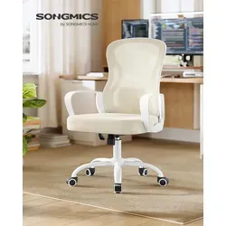 SONGMICS Ergonomischer Bürostuhl mit Lendenstütze und Netzgewebe - Bequemer Drehstuhl für den Büroalltag, mit atmungsaktivem Netzgewebe und verstellbarer Sitzhöhe. Ideal für langes Sitzen und optimale Unterstützung.