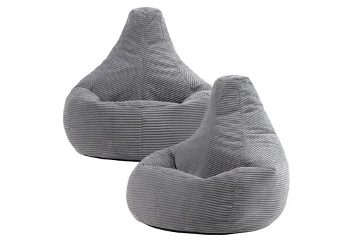 Icon Dalton Sitzsack Cord Grau 2er-Pack in grau von Icon