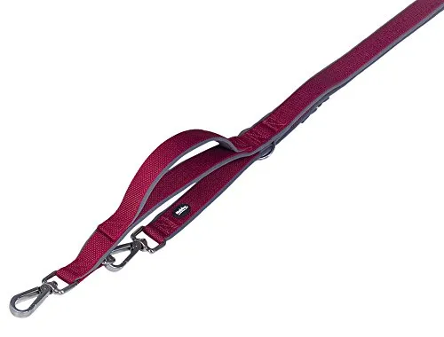 Nobby Führleine mit Kurzführer Classic Preno Royal, rot - Übungsleine für Hunde, 200 cm lang mit weichem Neoprengriff und integriertem Kurzführer für mehr Kontrolle. Ideal für Training und Spaziergänge.