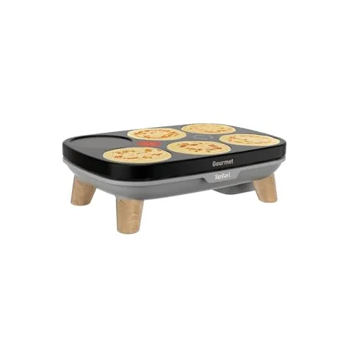 Tefal Crêpier Gourmet PY901BF1 Elektrischer Crêpes-Topf, 6 Ausgaben, Antihaftbeschichtung, einfache Aufbewahrung, Thermo-Spot,