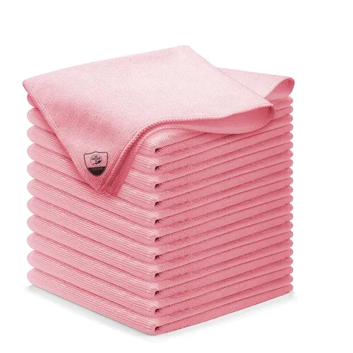 Texonix Mikrofasertücher 12er Set Fusselfrei, Streifenfrei, Extrem Saugstark 