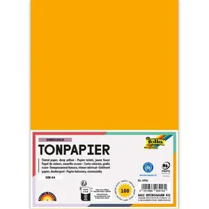 Folia Tonpapier 6416, A4, dunkelgelb, 130g/m², 100 Blatt