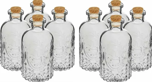 ml leere Glasflasche mit Kork Eckig Fläschchen Öl Tinkturflasch Karaffe 8 x 240