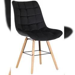 CLP Stuhl Leni Samt schwarz - Bequemer Esszimmerstuhl - Stühle - Bequemer Esszimmerstuhl mit stilvollem Samtbezug und stabilen Holz-Metall-Gestell, ideal für stundenlanges Sitzen.