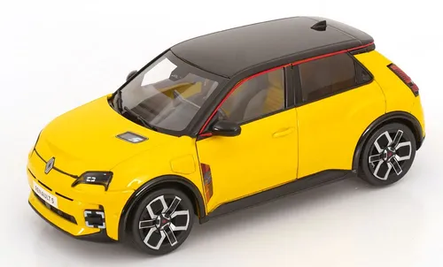 Solido Renault 5 E-TECH JAUNE POP 2024 Fertigmodell - Detailgetreues Die-cast Modell des Renault 5 E-TECH 2024, ideal für Sammler und als Geschenk, präsentiert in einer ansprechenden Fensterbox.