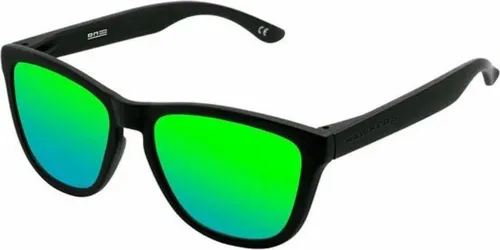 Hawkers One TR90 Sonnenbrille Schwarz - Sportbrille mit quadratischem Rahmen und smaragdgrünen Gläsern, bietet 100% UV-Schutz und Blendschutz für optimale Sicht bei jedem Wetter.