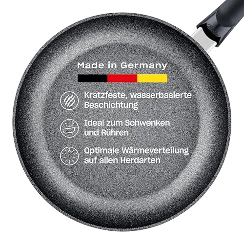 Fissler Adamant Classic - Kratzfeste Aluminium-Pfanne (Ø 26 cm) - Pfanne für alle Herdarten mit steinharter Siliziumkarbid-Beschichtung, ideal für schonendes und energiesparendes Braten von Fleisch, Fisch und Gemüse.