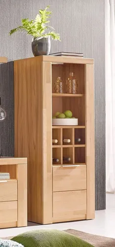 Home affaire Vitrine - Elegante Stauraumlösung - Vitrinenschrank aus FSC®-zertifiziertem Massivholz, ideal für dekorative Aufbewahrung von Weinflaschen und anderen Gegenständen, mit pflegeleichten Oberflächen.