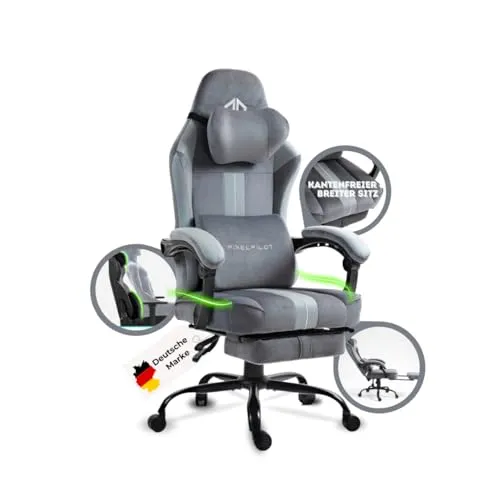 PixelPilot® Ergonomischer Gaming Stuhl Nebula I, Grau von PixelPilot