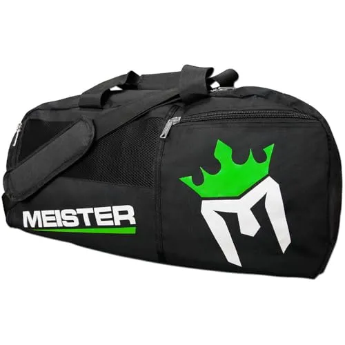 Meister Sporttasche, belüftet, wandelbar, ideal fürs Handgepäck, Schwarz/Electric Green, Schwarz mit Electric Green, 66 x 30,5 x 30,5 cm