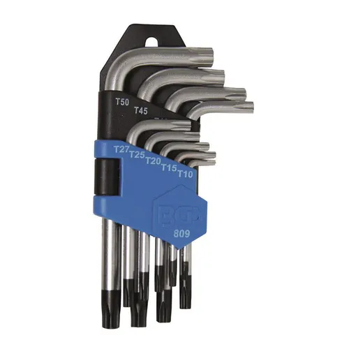 BGS-809 Winkelschlüssel-Satz mit Stirnbohrung T-Profil T10-50 9-tlg.