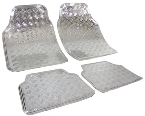 Fußmatte Auto Matten Teppich ALU LOOK Universal Silber 7104 - Stylische und langlebige Fußmatte für Autos, bietet optimalen Schutz vor Schmutz und Feuchtigkeit. Ideal für jeden Fahrzeugtyp.