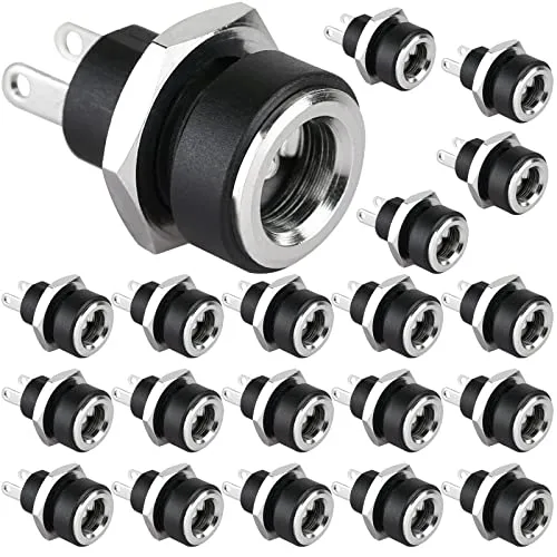 CLDIY 5.5x2.1mm 2 Pins DC Power Jack Buchse Panelmontage Anschlussbuchse 20 Stück