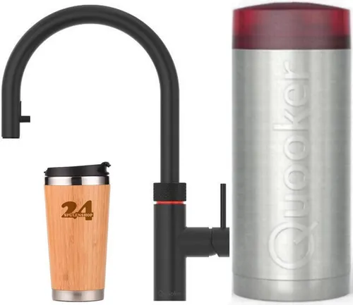 QUOOKER FLEX COMBI+ B Zugauslauf Schwarz – Küchenarmatur mit 100°C Funktion