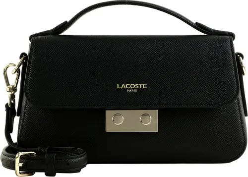 Lacoste Champs-Elysées - Elegante Umhängetasche in Schwarz (35 cm) - Stilvolle LACOSTE Umhängetasche aus hochwertigem Rindsleder, ausgestattet mit abnehmbaren Schulterriemen und vielseitigen Fächern für optimalen Stauraum. Ideal für modebewusste Frauen.