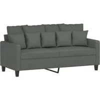 vidaXL 2-Sitzer Sofa Dunkelgrau - Stylisches Loungesofa mit robustem Metallgestell und dick gepolsterten Sitzflächen für ultimativen Komfort. Ideal für gemütliche Abende im Wohnzimmer.