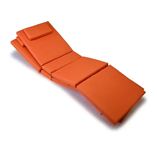 Nexos Divero Liegenauflage – 2er Set Auflagen Polster für Sonnenliege Gartenliege Holzliege Saunaliege – bequem hochwertig robust – orange