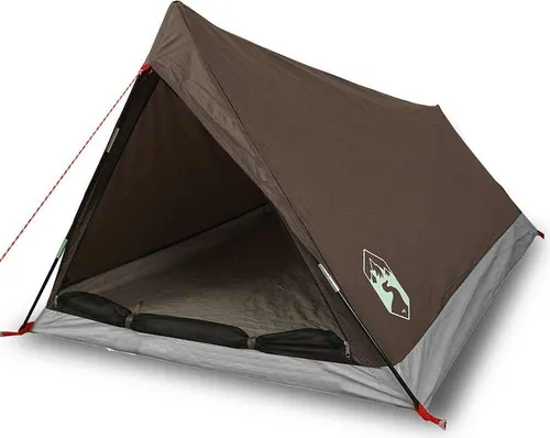 vidaXL Campingzelt 2 Personen Braun - Wasserdicht und Praktisch - Zelt für 2 Personen, wasserdichtes Design mit guter Belüftung und Insektenschutz, ideal für Outdoor-Abenteuer.