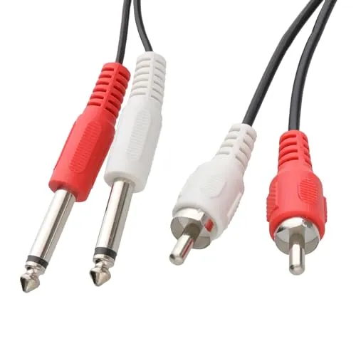 kenable 2x 6,35 mm Mono Klinkenstecker Stecker Zum Chinch Cinch Stecker OFC Audio Kabel 3 m [3 Meter/3m]