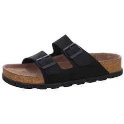 Rieker Damen V3190 Pantoletten Schwarz 42 - Elegante Pantoletten aus echtem Leder mit extra leichter Laufsohle für hohen Tragekomfort im Alltag.
