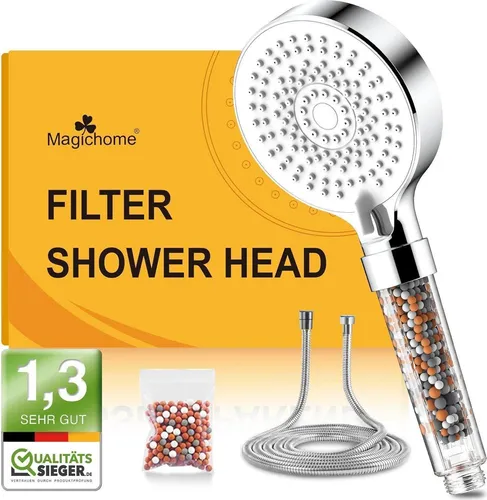 Wassersparender Duschkopf mit 5 Strahlarten und 2M Schlauch - Duschköpfe & -brausen - Hochdruck-Duschkopf mit 3-Lagen-Filtration und 5 individuellen Strahlarten für ein einzigartiges Duscherlebnis.