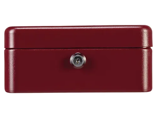 BURG-WÄCHTER Geldkassette Favor CB 3, rot 35830 - Card-Reader für sicheres Aufbewahren von Bargeld und Wertsachen, ausgestattet mit Zylinderschloss und Hartgeldeinsatz für optimale Organisation.