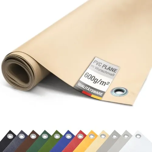 ANKO PVC Schutzplane 600g/m² mit Ösen - Hochwertige Abdeckplane aus wetterfestem PVC, 100% wasserdicht und extrem reißfest. Ideal für Landwirtschaft, Industrie und Garten – langlebig und UV-beständig.