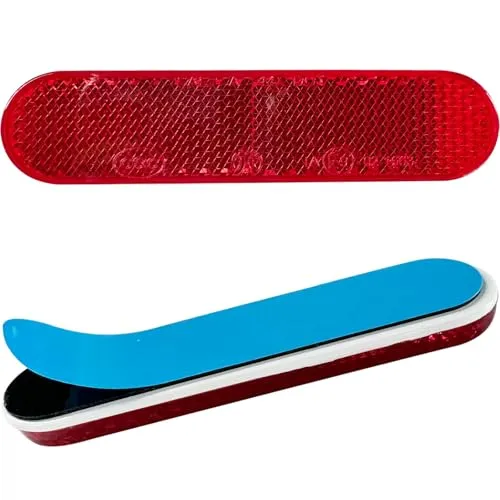 MonoFresh 2 Stück 96x 24 x 8mm Reflektoren Fahrrad Motorrad E4 Hinten Rot, Selbstklebend Reflektor Rückstrahler Katzenaugen, Multifunktional Scooter e-geprüft