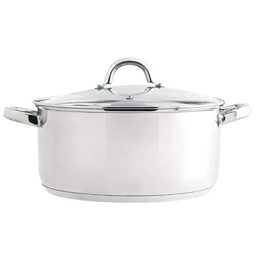 Topf mit Deckel Quid Metall Stahl [24 cm] - Kochtopf für Induktion, langlebiges Stahlmaterial, ideal für gesundes Kochen und gleichmäßige Wärmeverteilung.
