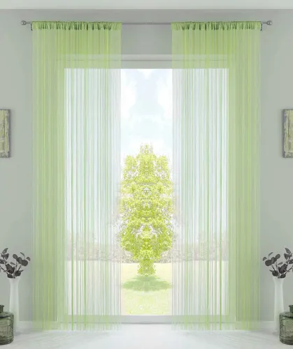 Fadengardinen Mint 250x140 cm mit Flauschband in türkis von Gardinenbox