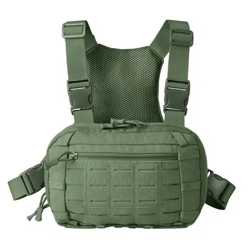 Taktische Brusttasche, Verstellbare Radio Harness Tasche mit CCW-Fach, Schnell Zerlegbare Molle Westen Rig Tasche für die Jagd Beim Laufen