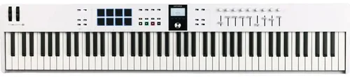 Arturia KeyLab Essential 88 MK3 Weiß - 88 anschlagdynamische Tasten, vielseitiger Audio-Controller mit LCD-Display und umfassenden Funktionen für kreative Musikproduktion