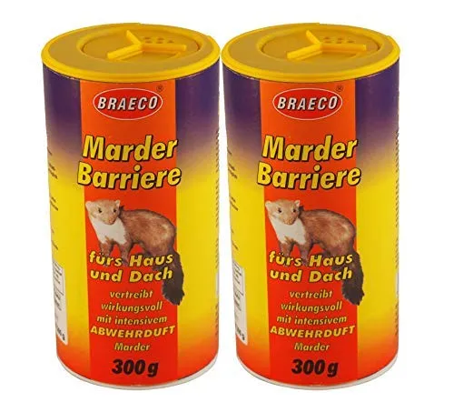 Preisjubel 2 x 300g Marder Barriere BRAECO Abwehrduft gegen Marder Marderabwehr Marderschreck, vertreibt wirkungsvoll mit intensiven Abwehrduft Marder