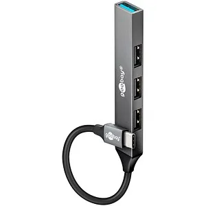 goobay USB-Hub Slim 4-fach grau